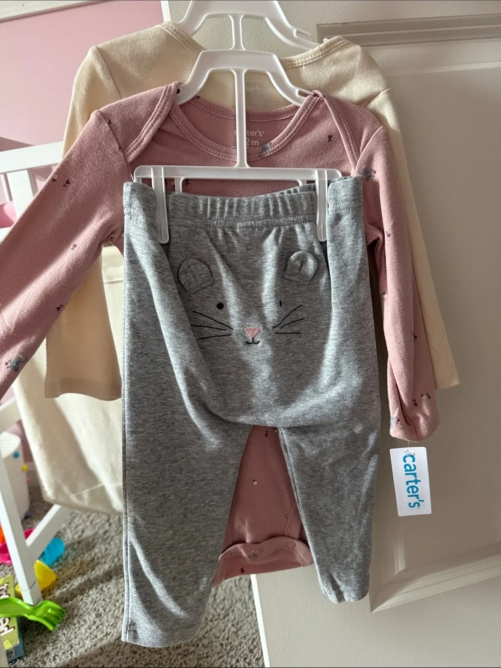 Carter's Cream Long-Sleeve One-Piece with Mouse 'Born to Be Kind'